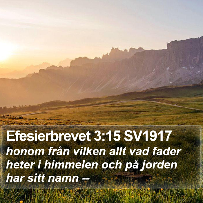 Efesierbrevet 3:15 SV1917 Bible Study