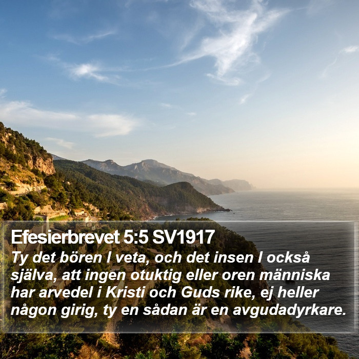 Efesierbrevet 5:5 SV1917 Bible Study