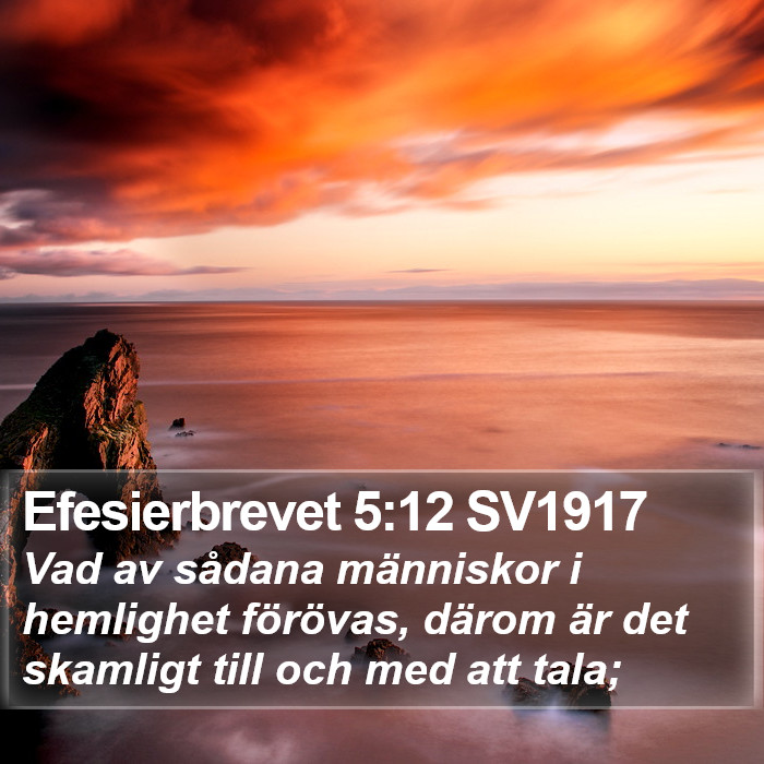 Efesierbrevet 5:12 SV1917 Bible Study