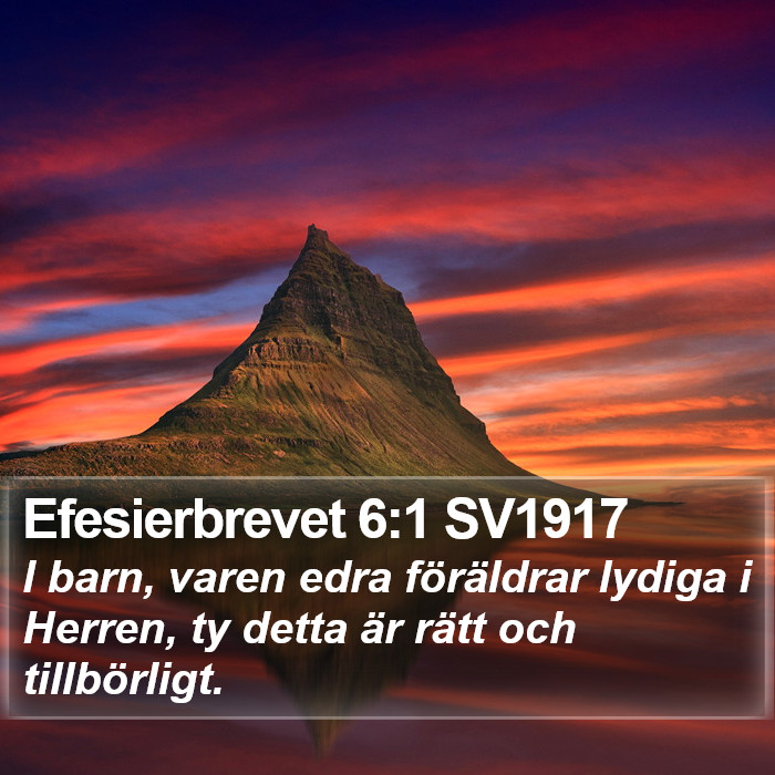Efesierbrevet 6:1 SV1917 Bible Study