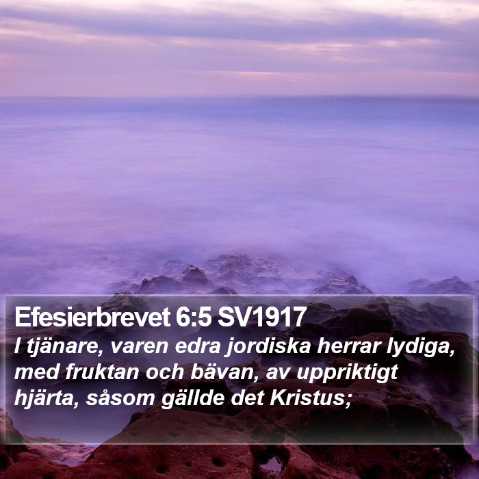 Efesierbrevet 6:5 SV1917 Bible Study