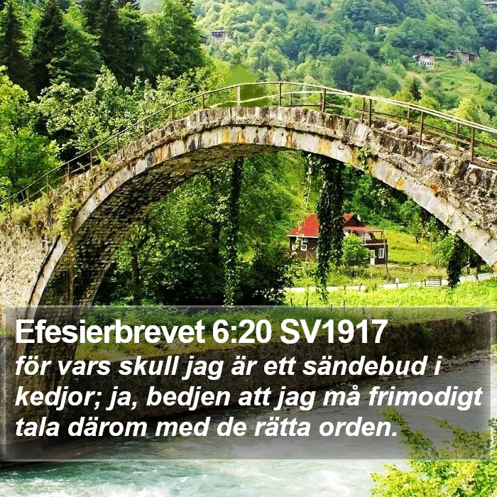 Efesierbrevet 6:20 SV1917 Bible Study