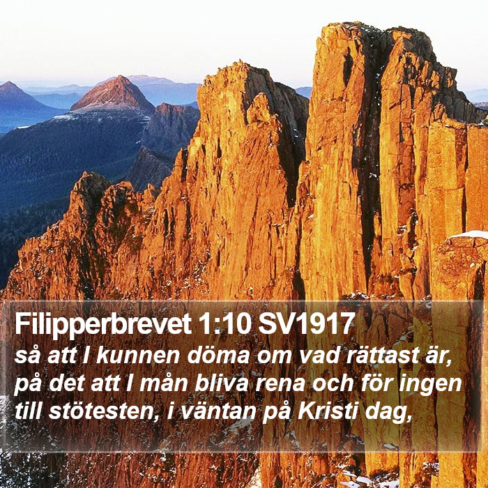 Filipperbrevet 1:10 SV1917 Bible Study