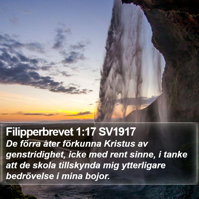 Filipperbrevet 1:17 SV1917 Bible Study