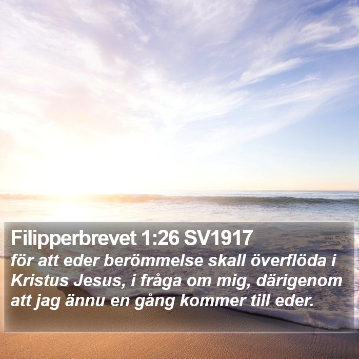 Filipperbrevet 1:26 SV1917 Bible Study