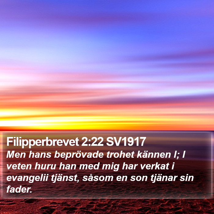 Filipperbrevet 2:22 SV1917 Bible Study