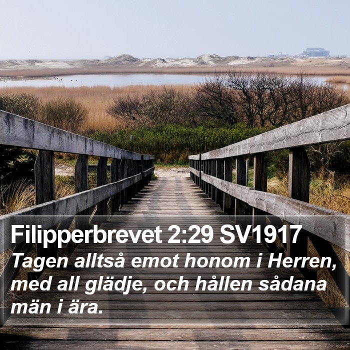 Filipperbrevet 2:29 SV1917 Bible Study