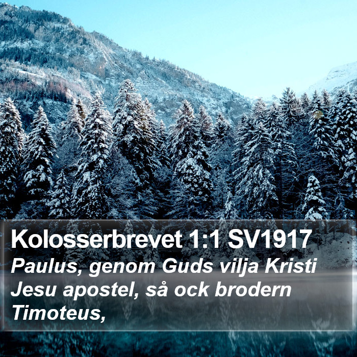 Kolosserbrevet 1:1 SV1917 Bible Study