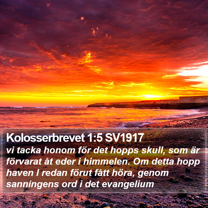 Kolosserbrevet 1:5 SV1917 Bible Study