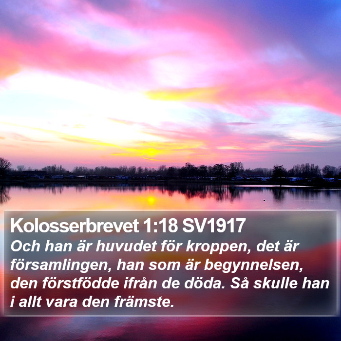 Kolosserbrevet 1:18 SV1917 Bible Study