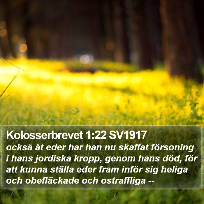 Kolosserbrevet 1:22 SV1917 Bible Study