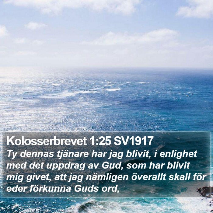 Kolosserbrevet 1:25 SV1917 Bible Study