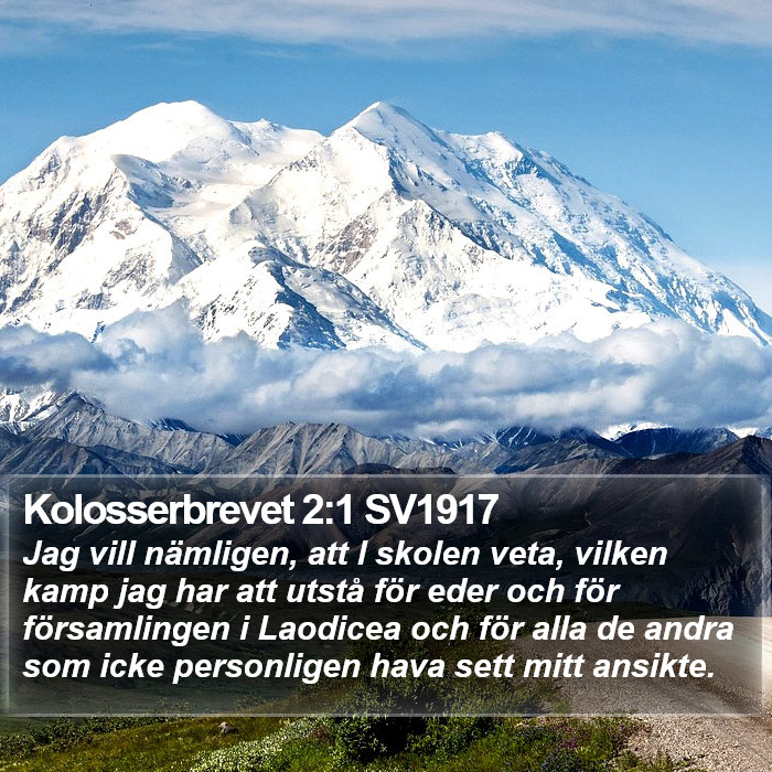 Kolosserbrevet 2:1 SV1917 Bible Study
