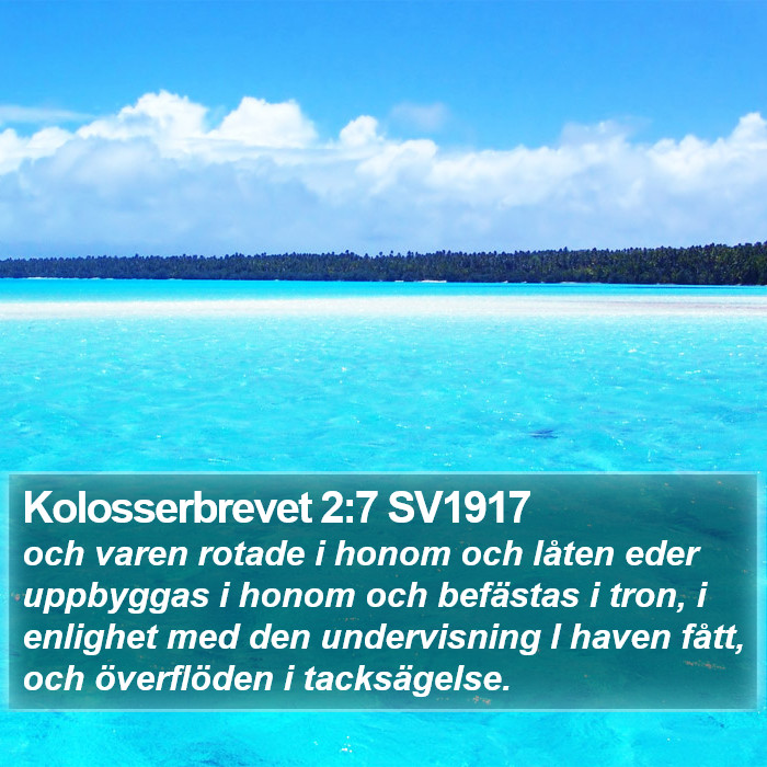 Kolosserbrevet 2:7 SV1917 Bible Study