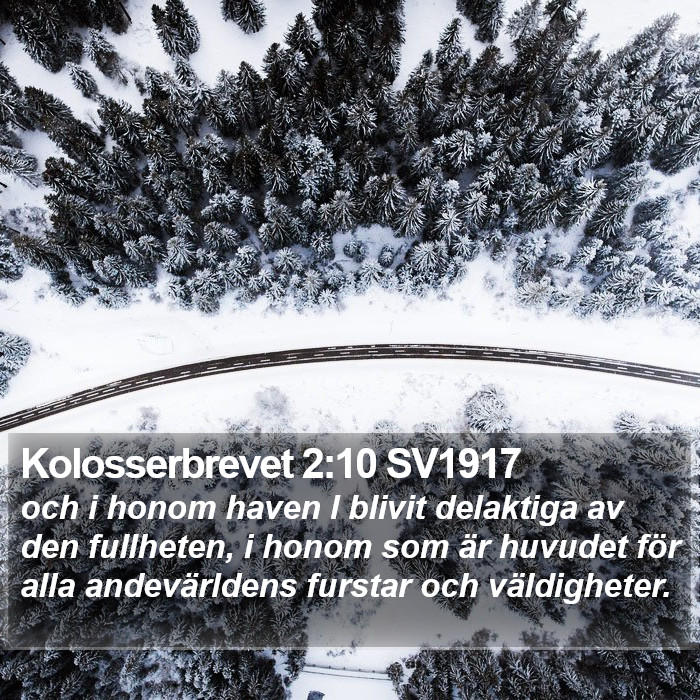 Kolosserbrevet 2:10 SV1917 Bible Study