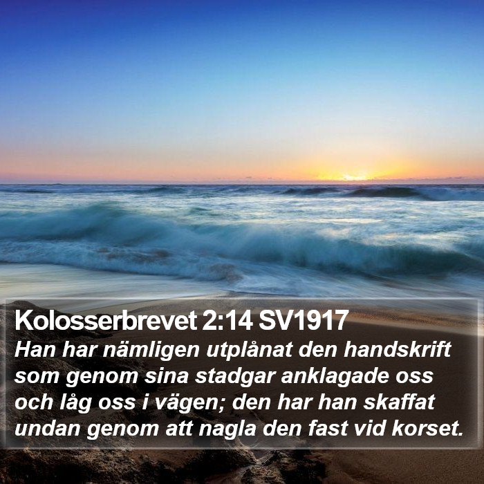 Kolosserbrevet 2:14 SV1917 Bible Study
