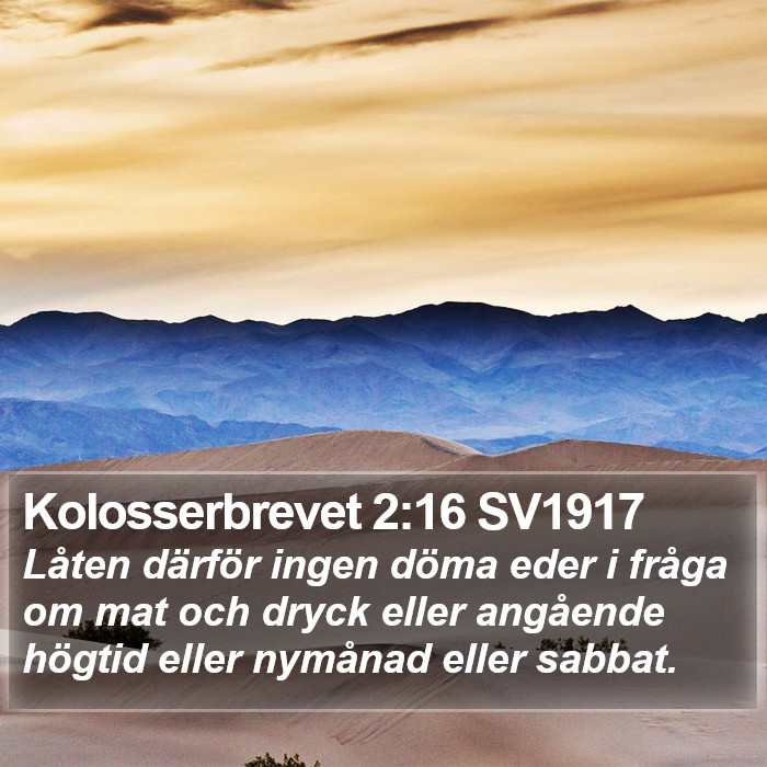Kolosserbrevet 2:16 SV1917 Bible Study