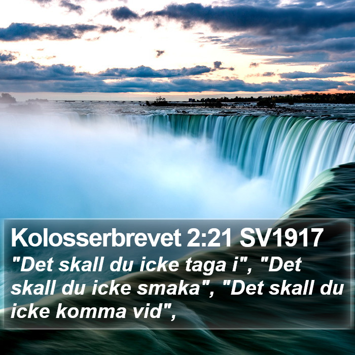 Kolosserbrevet 2:21 SV1917 Bible Study