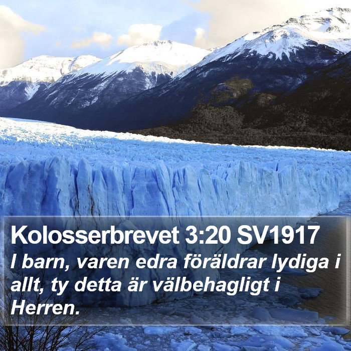 Kolosserbrevet 3:20 SV1917 Bible Study
