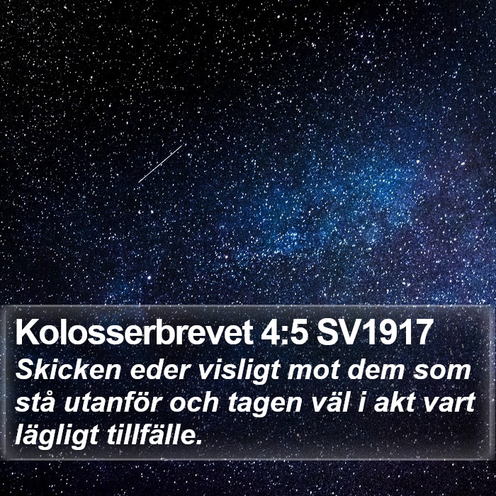 Kolosserbrevet 4:5 SV1917 Bible Study