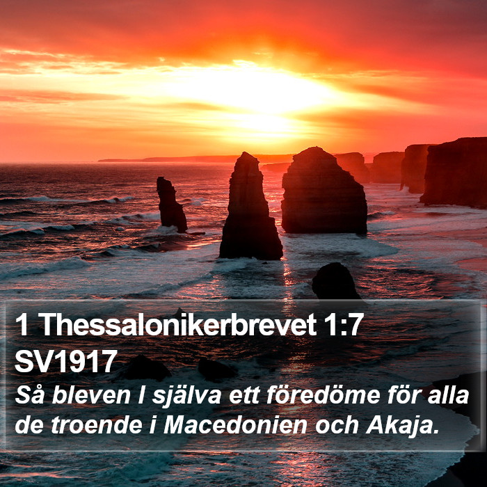 1 Thessalonikerbrevet 1:7 SV1917 Bible Study