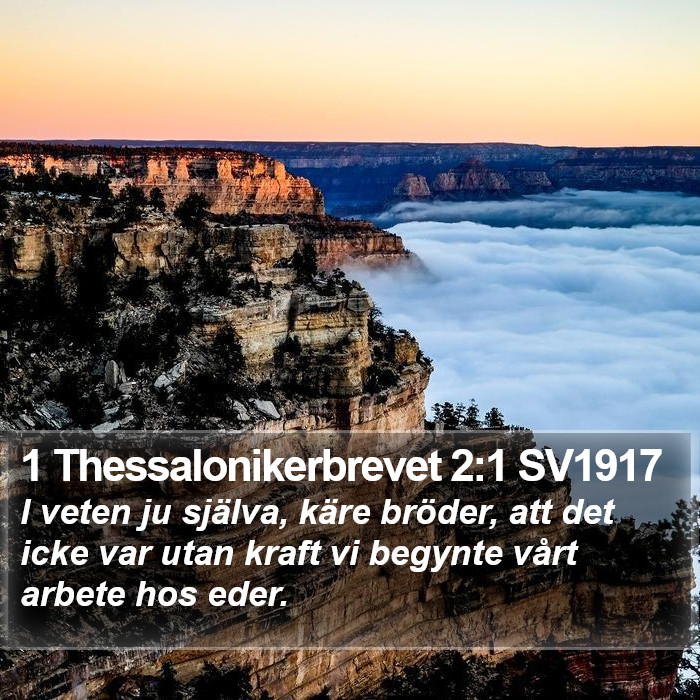 1 Thessalonikerbrevet 2:1 SV1917 Bible Study