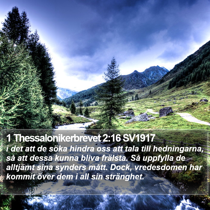 1 Thessalonikerbrevet 2:16 SV1917 Bible Study