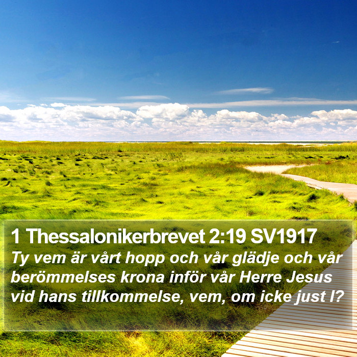 1 Thessalonikerbrevet 2:19 SV1917 Bible Study