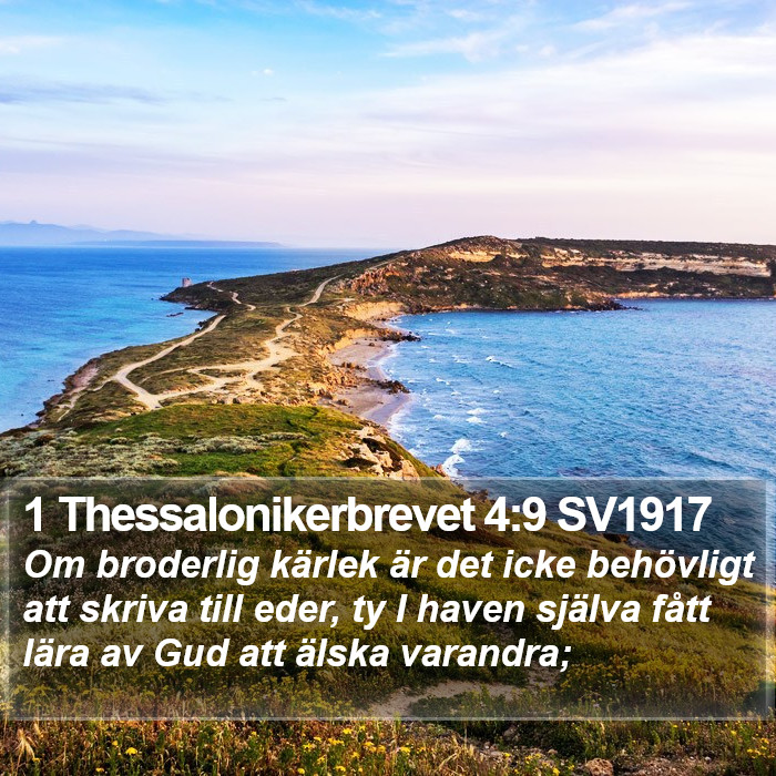 1 Thessalonikerbrevet 4:9 SV1917 Bible Study