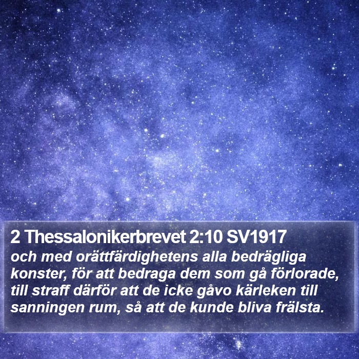 2 Thessalonikerbrevet 2:10 SV1917 Bible Study