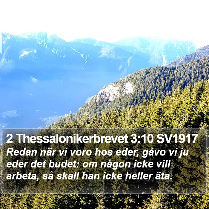 2 Thessalonikerbrevet 3:10 SV1917 Bible Study