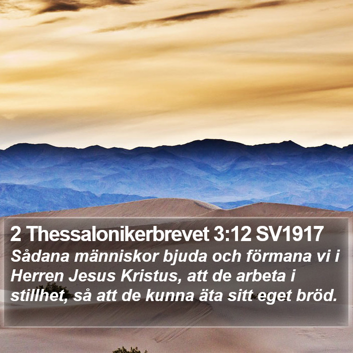 2 Thessalonikerbrevet 3:12 SV1917 Bible Study