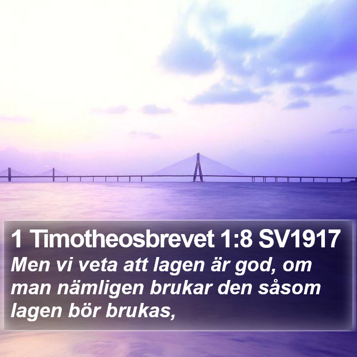 1 Timotheosbrevet 1:8 SV1917 Bible Study