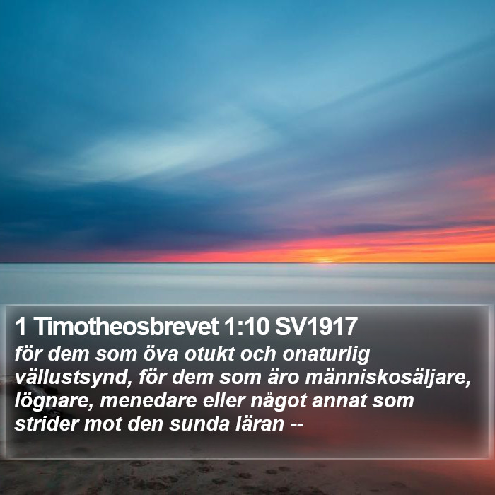 1 Timotheosbrevet 1:10 SV1917 Bible Study