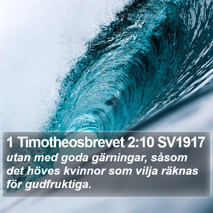 1 Timotheosbrevet 2:10 SV1917 Bible Study