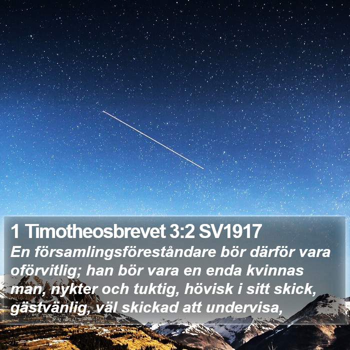 1 Timotheosbrevet 3:2 SV1917 Bible Study