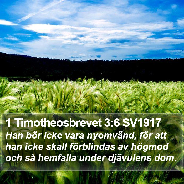 1 Timotheosbrevet 3:6 SV1917 Bible Study