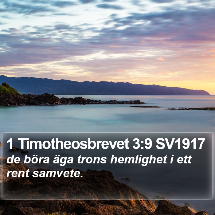 1 Timotheosbrevet 3:9 SV1917 Bible Study