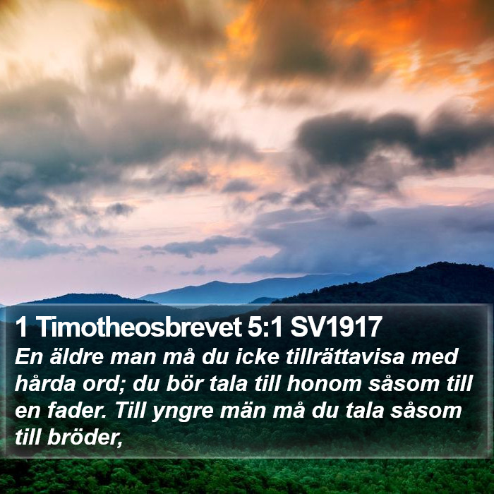 1 Timotheosbrevet 5:1 SV1917 Bible Study