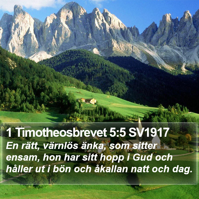 1 Timotheosbrevet 5:5 SV1917 Bible Study