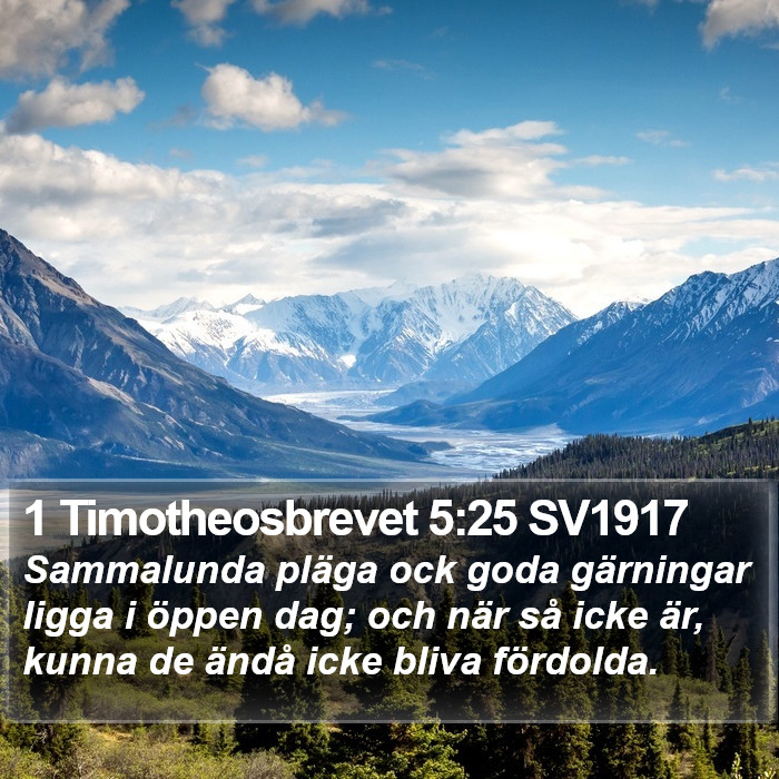 1 Timotheosbrevet 5:25 SV1917 Bible Study