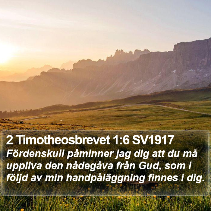 2 Timotheosbrevet 1:6 SV1917 Bible Study