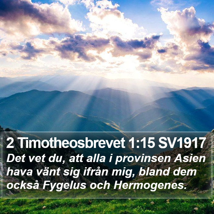 2 Timotheosbrevet 1:15 SV1917 Bible Study