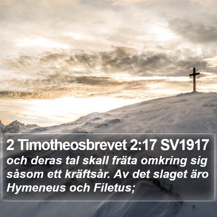 2 Timotheosbrevet 2:17 SV1917 Bible Study