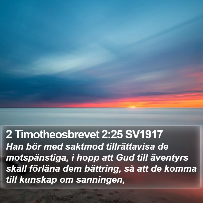 2 Timotheosbrevet 2:25 SV1917 Bible Study