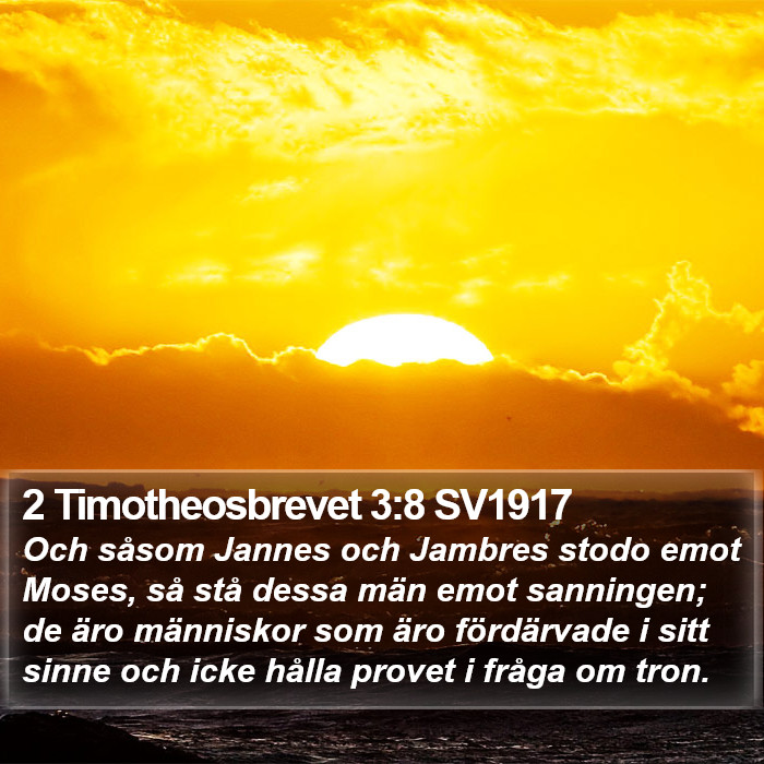 2 Timotheosbrevet 3:8 SV1917 Bible Study