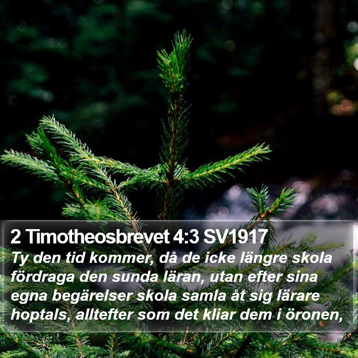 2 Timotheosbrevet 4:3 SV1917 Bible Study