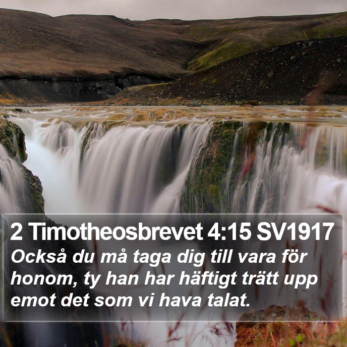 2 Timotheosbrevet 4:15 SV1917 Bible Study