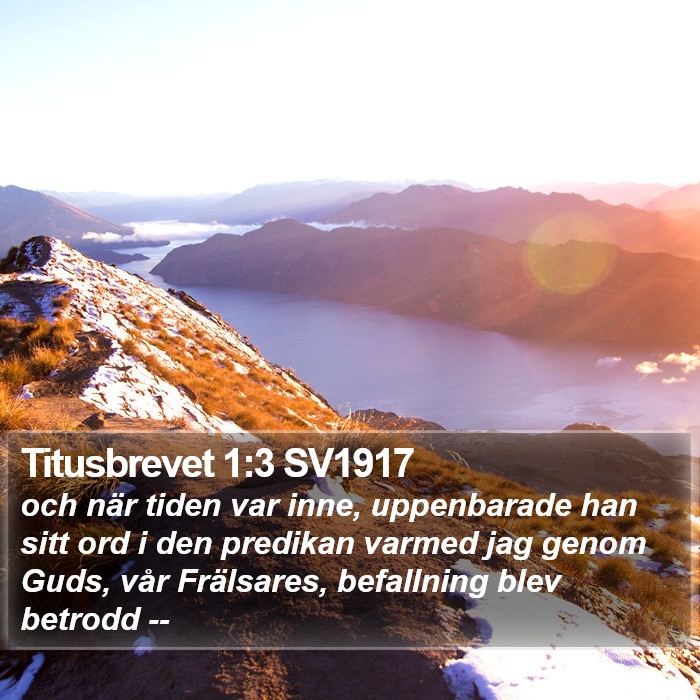 Titusbrevet 1:3 SV1917 Bible Study