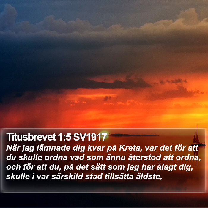 Titusbrevet 1:5 SV1917 Bible Study